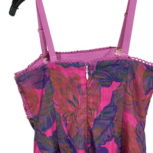 Lilly Pulitzer Brynn Strapless Pink Floral Crochet Mini Dress Size 0 - Picture 3 of 12